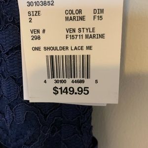 Navy blue one shoulder bridesmaid dress